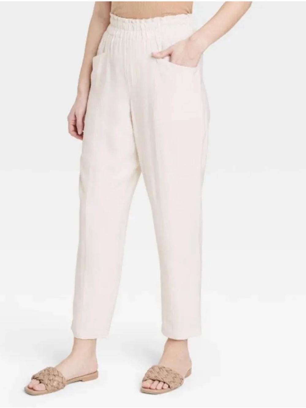 Target Women's Creamy White Cropped Pull-On Pants